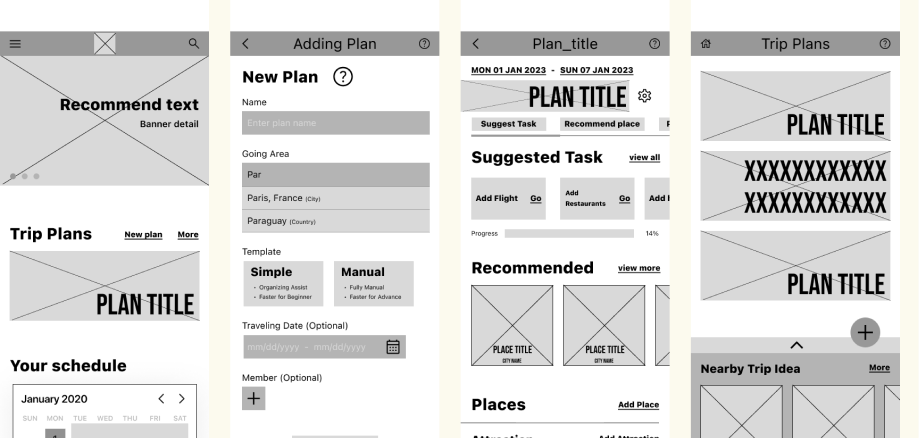 Mid-Fi Wireframes